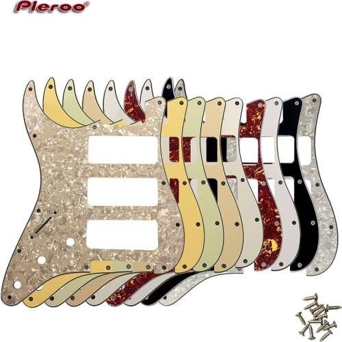 Pleroo Great Quality Guitar parts 3 P-90 Stratocaster Guitar PICKGUARD For US Left Handed 11 Screw Holes Strat 3 P90S Humbucker
