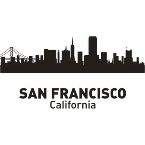 SAN FRANCISCO City Decal Landmark Skyline Wall Stickers Sketch Decals Poster Parede Home Decor Sticker