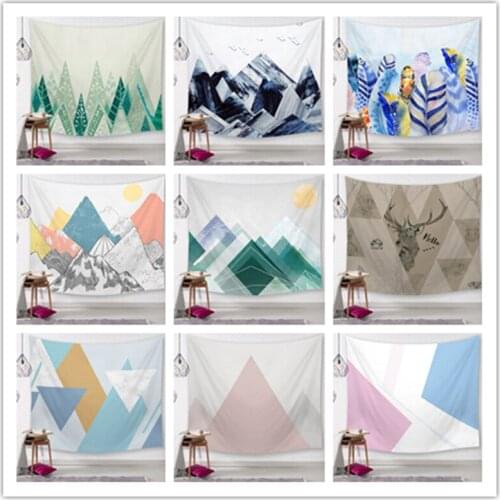 Wall Tapestry Geometric Tapestry Abstract Minimalist Nordic Wall Hanging Tenture Mural Modern Room Decor Geometric Blanket