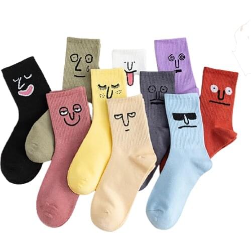 Unisex Surprise Mid Men Socks Harajuku Colorful Funny Socks Men 100 Cotton 1 Pair Kawaii Calcetines Hombre StreetwearSize 35-42
