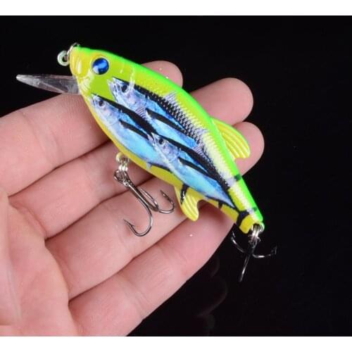 1pcs 8cm 10.9g Minnow Fishing lures Hard Bionic Painted bait 6# Hook Wobblers Swim Fishing Tackle 6 Colors 3D eyes
