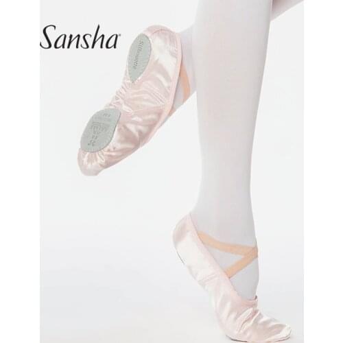 Sansha Adult Ballet Shoes Pink Satin Split Sole Breathable Professional Ballet Slipper For Girls Women Men Dance Shoes NO.3S