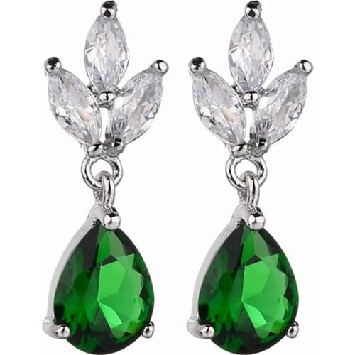 Earrings 2021 Trend Female Korean Fashion Style Copper Earrings For Women Microinlaid Set 3A Zircon S925 Silver Needle Jewelry