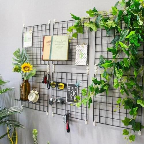 Mesh Wall Frame Metal Picture Rack Photos Storage Shelf Art Wall Hanging Decor Postcar Storage Shelf Organizer Home Drcoration