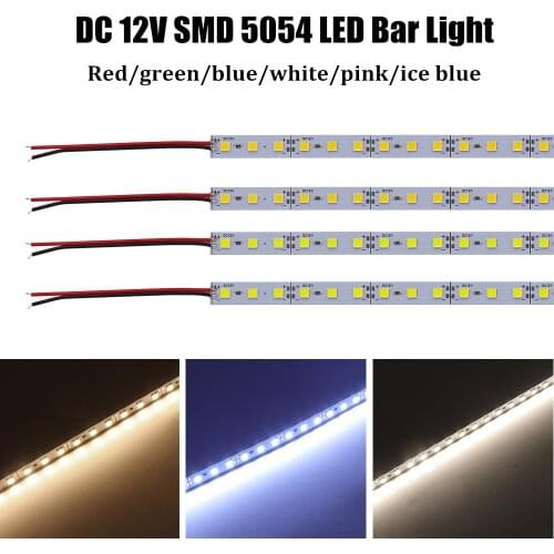 DC 12V Led Hard Bar Strip Light 25cm 50cm White,Ice Blue,Red,Green SMD 5054 Aluminium Rigid Strip Kitchen Under Cabinet Light