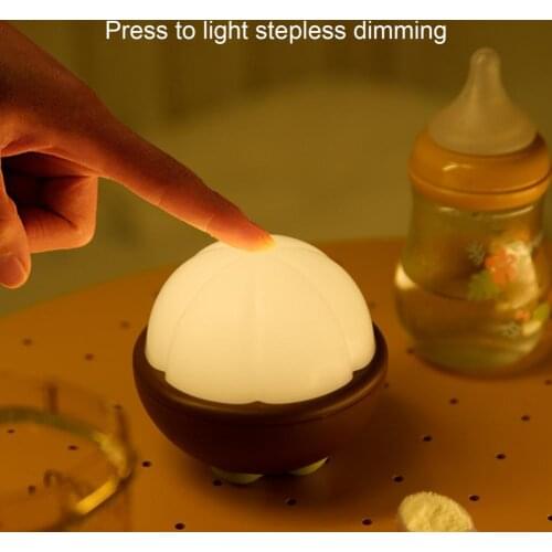 Night Light USB Charging Mangosteen Shape Exquisite Workmanship Rechargeable Fruit Creative Night Light for Bedroom