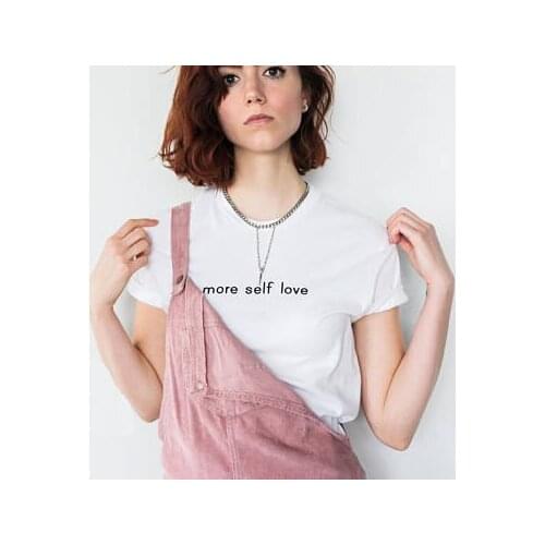 Feminism Graphic Tees Tshirt Summer Style Outfits T Shirts More Self Love Letter Print T-Shirt Women Funny Casual Tops