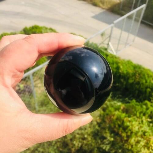 1PCS Natural Obsidian Quartz ball energy healing crystal ball for the home decoration