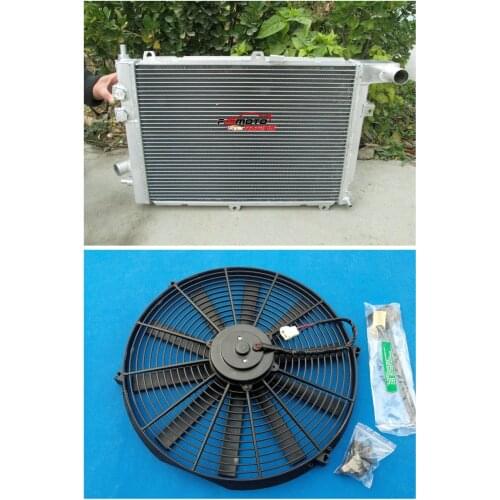 2 Core 50MM Aluminum Alloy Radiator + FAN For Opel Vauxhall Calibra Turbo C20LET