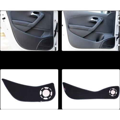 4pcs Fabric Door Protection Mats Anti-kick Decorative Pads For VW POLO 2011-2015