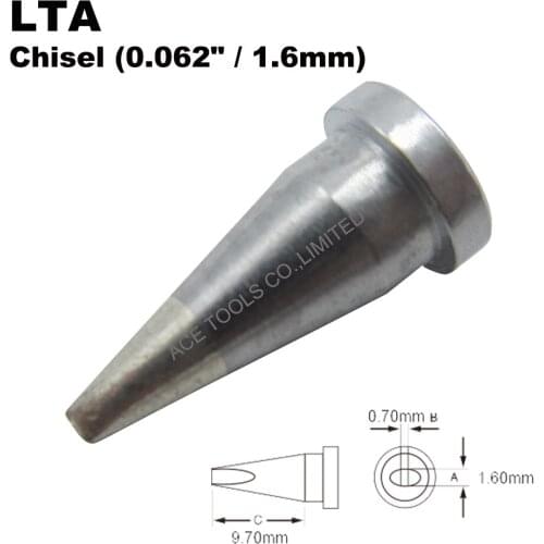 5 PCS Weller LTA Chisel 1.6mm 0.062" Soldering Tips for WP80 WSP80 WSFP8 WD1000 WD2000 WSD81 WS81 WSF81D8 WS81D5 Handle Iron Bit