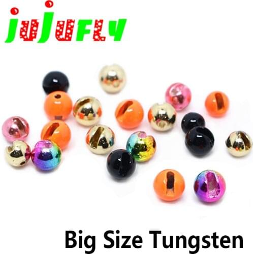 Premium 5pcs big size slotted fly tying tungsten beads for jig hook weighting 4.8mm/5.5mm high density tungsten head beads