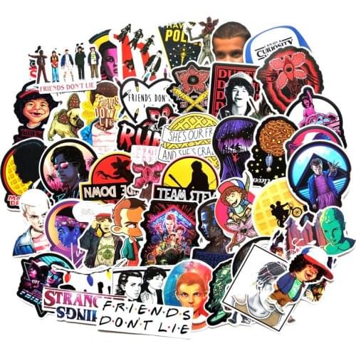 50 Pcs Stranger Things Stickers Skateboard Suitcase Snowboard Fridge Laptop Sticker Kids Classic Toy