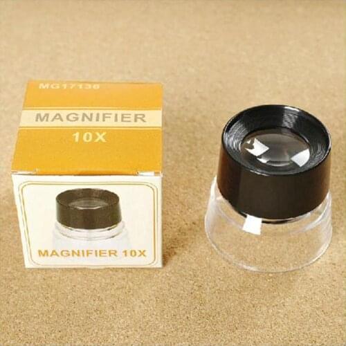 55x40mm Portable Magnification 10X Magnifying Glass Magnifiers Microscope for Reading Jeweler Loupe Stamp Antique