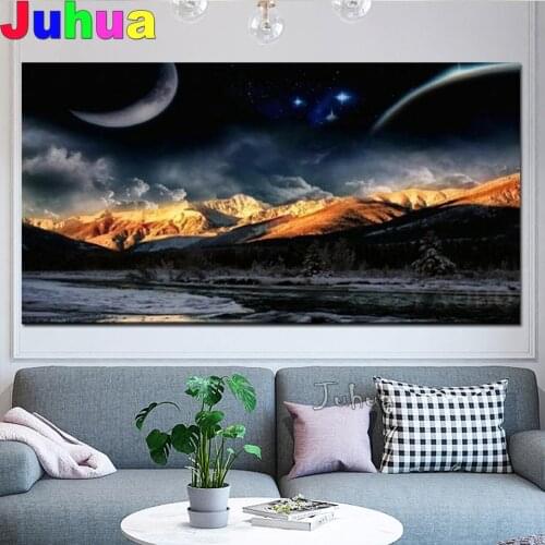 5D Diamond Painting Full Square universe planet landscape Diamond Embroidery Cross Stitch Mosaic decoration large size