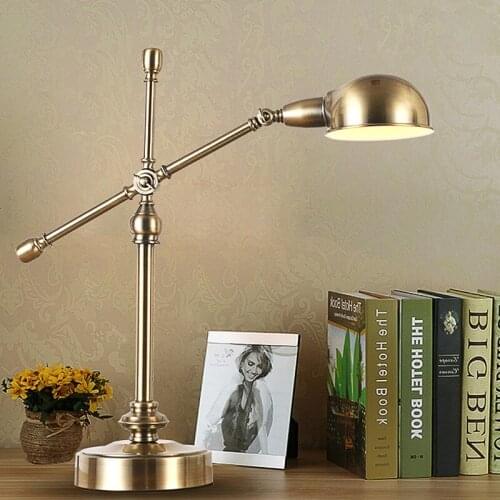 American retro table lamp for living room bedroom bedside study copper luxury creative fashion floor hone decorations lamp ZA