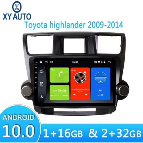 Car Radio Multimedia Video Player Navigation GPS Android 10.0 HD 10.1 Inch Support Mirror Link For Toyota Highlander 2009-2014