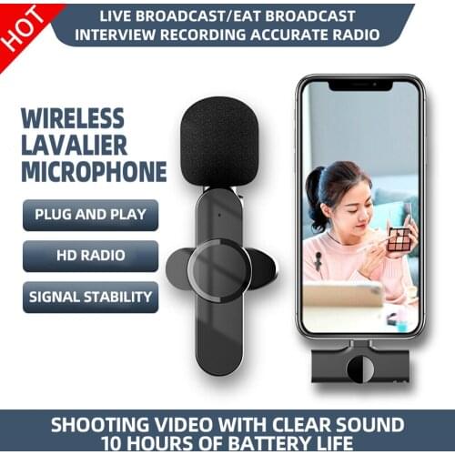 Wireless Lavalier Microphone Portable Audio Video Recording Noise Reduction Mic For IPhone Android Live Game Phone Microfonoe