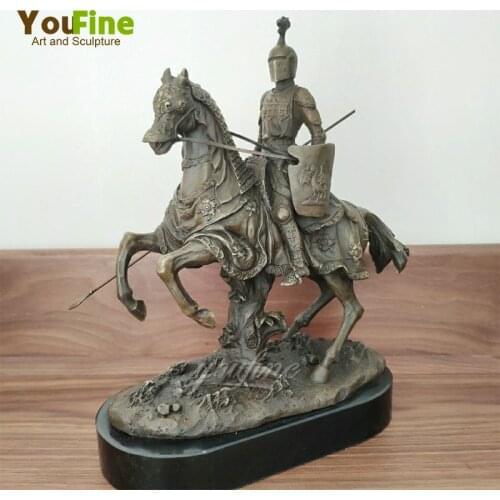 Bronze Art Sculpture Western Viking Knight Warrior Bronze Statue Great Viking on Horse Sculpture For Home Hotel Decor Ornament