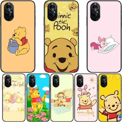 Love Winnie Bear Clear Phone Case For Huawei Honor 20 10 9 8A 7 5T X Pro Lite 5G Black Etui Coque Hoesjes Comic Fash design