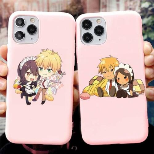 Maid Sama Phone Case Phone Case For iphone 11 Pro Max X XS Max XR Solid Candy Color Shell For iPhone 7 8 6 6S Plus