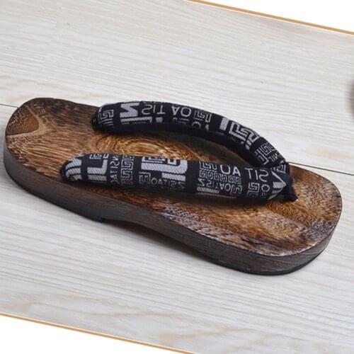 Unisex Wooden Paulownia Naruto Ninja Cosplay Japanese Traditional Flat Bottom Geta Clog Man Woman Shoes Flip Flop Summer Sandals