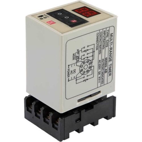 Micro Inversor Solar AH3 DM Dual Mode Delay Timer Relay 0.01S TO 99H LED Display 12/24/110/220/380V DC Voltage Converter