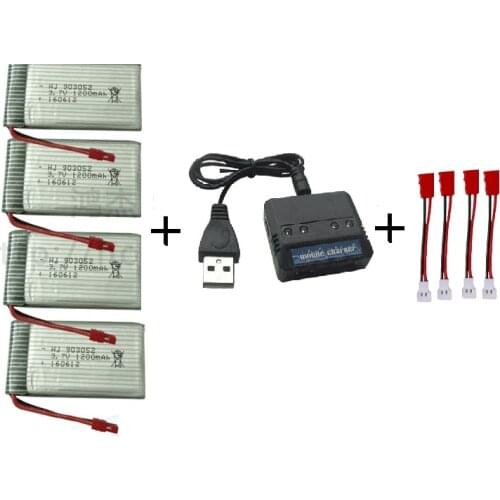 Ewellsold X5HC X5HW 2.4G RC Quadcopter 3.7V 1200mAh Li-Polymer battery *4pcs + 4 in1 charge box