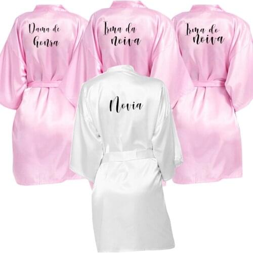 Letter Print Personalised Custom Bride Robe Dressing Gown Satin Bridal Pajamas Bridal Party Robes Bridesmaid Robes gift