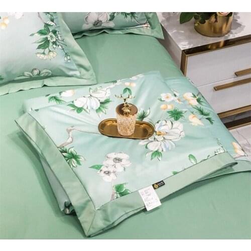 4pcs Satin Bedding Set Washed Polyester Quilt Bedding Set Air-conditioner Room Quilt Blanket Single King Queen Size 22 Designs