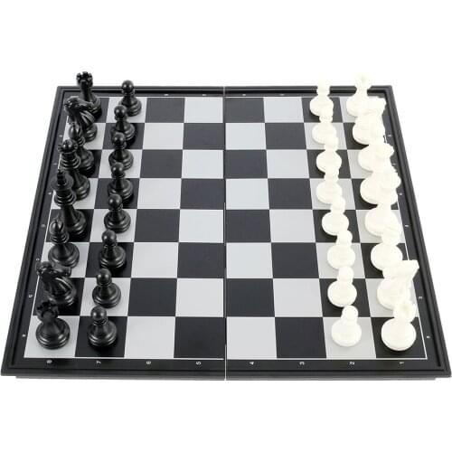 Magnetic Chess Board Set Folding Magnetic Plastic Chessboard Board Game Parent-Child Educational Family Game Kid Gift 32*32 Cm
