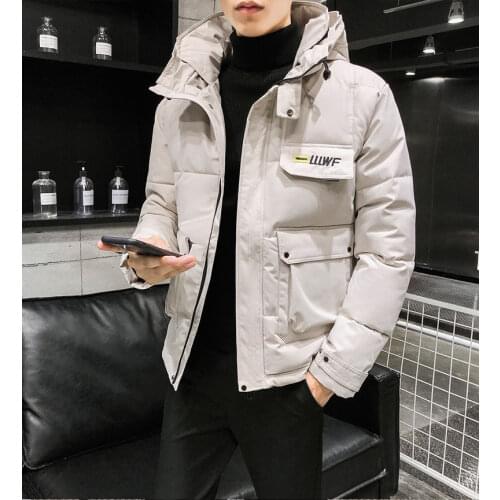 2020 New Winter Men Parka Big Pockets Casual Hooded Jacket Solid Color Thicken And Warm Outwear Coat Plus Size