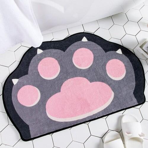 New Cats Claw Shape Home Bathroom Floor Mat Indoor Home Bedroom Plush Cartoon Floor Mat Bathroom Non-slip Mat