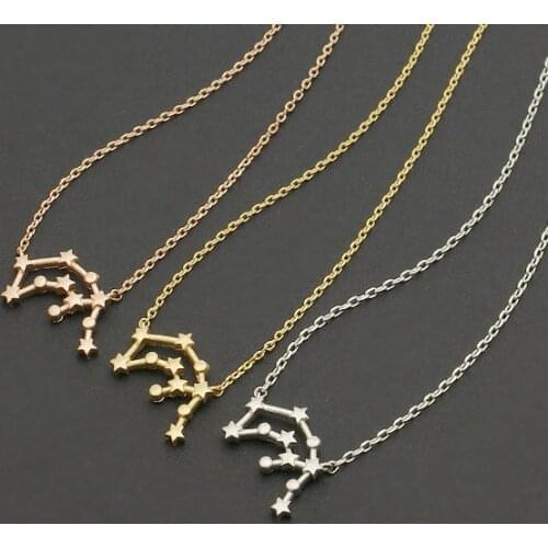 Daisies Pendant Necklace Aquarius Zodiac Sign Astrology Necklace Constellation Star Sign Necklaces For Women Jewelry 10pcs/lot