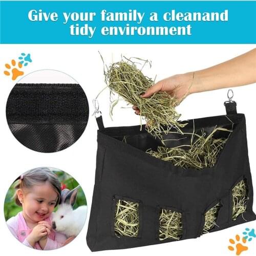 Hay Bag Hanging Pouch Feeder Holder Feeding Dispenser Container for Rabbit Guinea Pig Small Animals Pet CLH@8