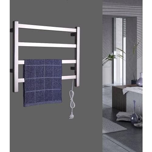Popular 304 Stainless Steel Square tube Heated Towel Rail Electric Towel Warmer towel dryer for Bathroom HZ-945