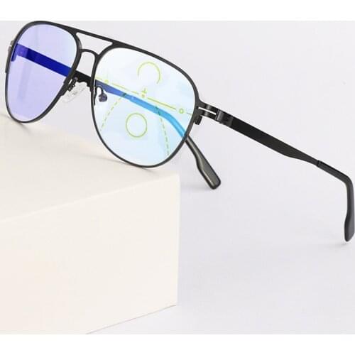 Progressive Multi-focus Reading Glasses for Men Women Anti-blue Light Near Far Reading Glasses Anti-radiation Mobile Metal Gafas