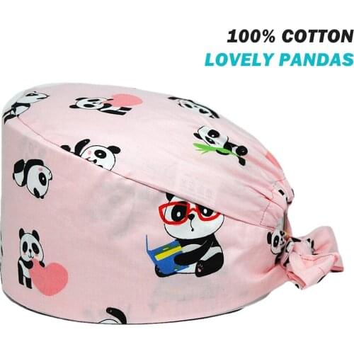 Unisex Adjustable Surgicals Hat 100% Cotton Dentist Pet Beauty Pharmacy Lab Workers Accessories Nursing Caps Women Scrub Caps