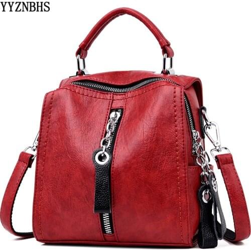 Luxury Leather Handbags Women Bags Designer Vintage Shoulder Crossbody Bags for Women Multifunction Travel Bag Ladies Bagpack