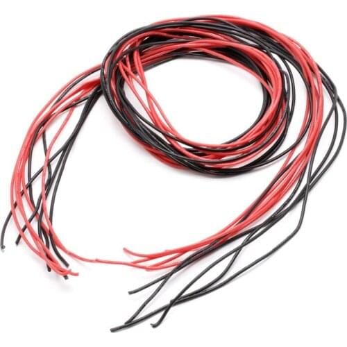 26AWG Silicone Wire Gauge Flexible Stranded V# Copper Cables 5m For RC Black Red
