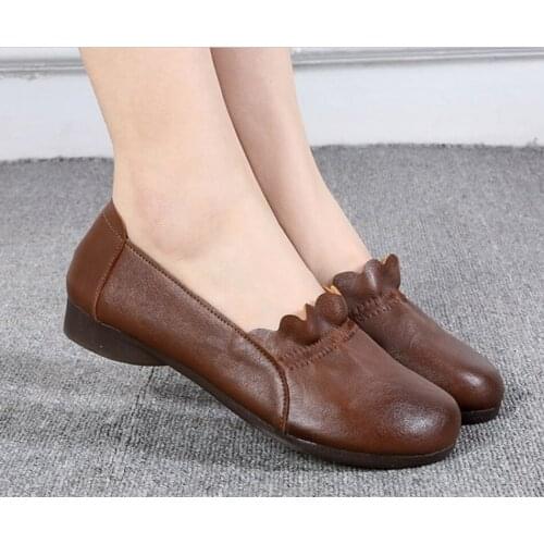 ComfortableLarge Size 35-41 Ladies Flats Women Spring Shoes High Quality Woman PU Loafers Shoes