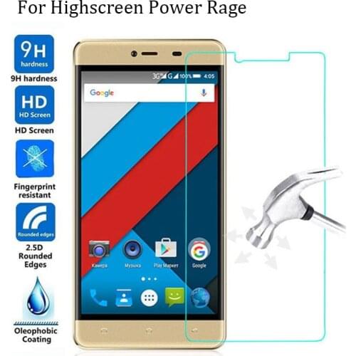 Tempered Glass Cover Film For highscreen power rage Screen Protector 5.0" Glass Film For highscreen power rage With clean tools