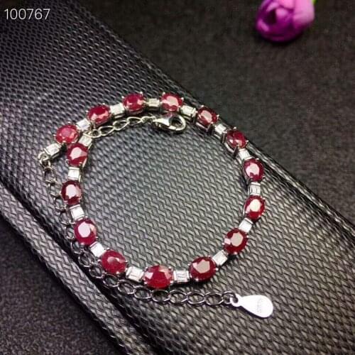 KJJEAXCMY fine jewelry 925 pure silver inlaid Ruby female bracelet jewelry support test