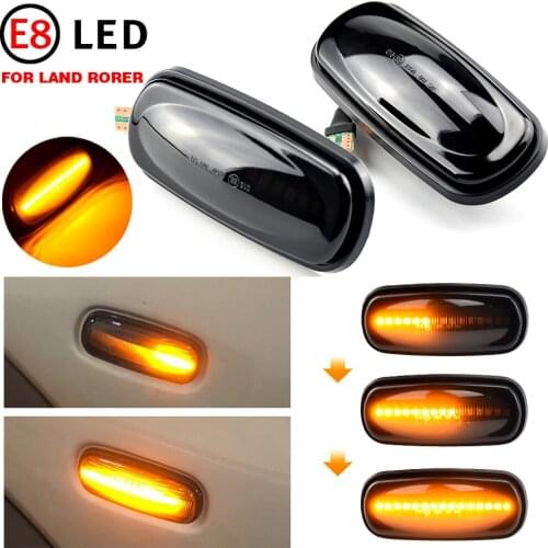 1Pair Dynamic LED Side Marker Turn Signal Light For Land Rover Discovery 2 1999-2004 Defender Freelander 1 2002 2003 2004 2005