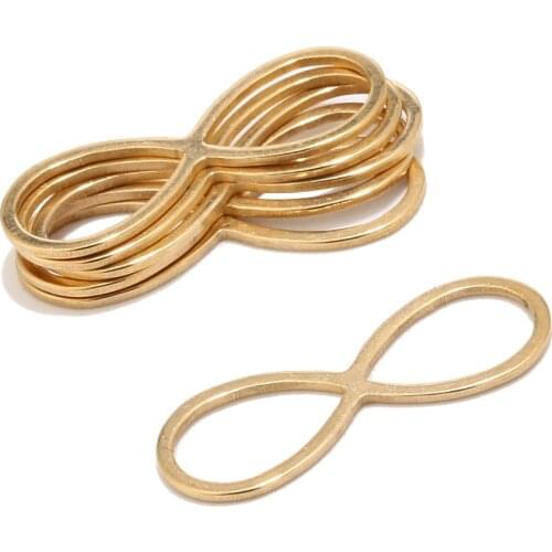 10pcs/lot Stainless Steel 8 shape Silver/Gold Infinity Symbol Charm Connector Accessories Bracelet Necklace Jewelry DIY Links