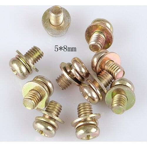 10pcs Welding machine special combination screw 5*8mm flat spring pad fixing screw