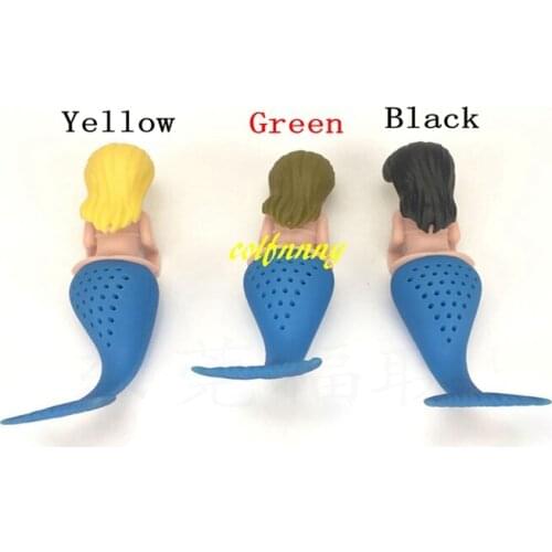 100pcs/lot Newest Mermaid Tea Infuser Silicone Tea Strainer Teapot Filter Tea bags Drinkware tool