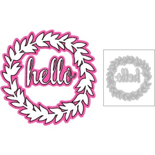 2020 New Wreath Metal Cutting Dies For DIY Embossing Hello and Wreath Decoration Greeting Card Paper Album Scrapbooking No Stamp