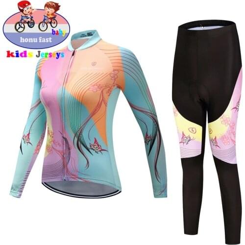 2019 kids Cycling Jersey Mtb Bicycle Clothes girl Ciclismo Long Sleeves Road Bike Clothing Riding Shirt Team Jersey