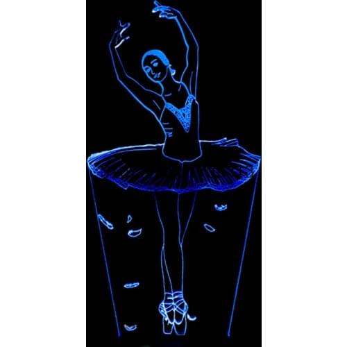 3D Illusion Lamp Ballet Girl Dancing Led USB Night Light 7 Colors Flashing Novelty Led Table lamp as Kids Bedside Decorations